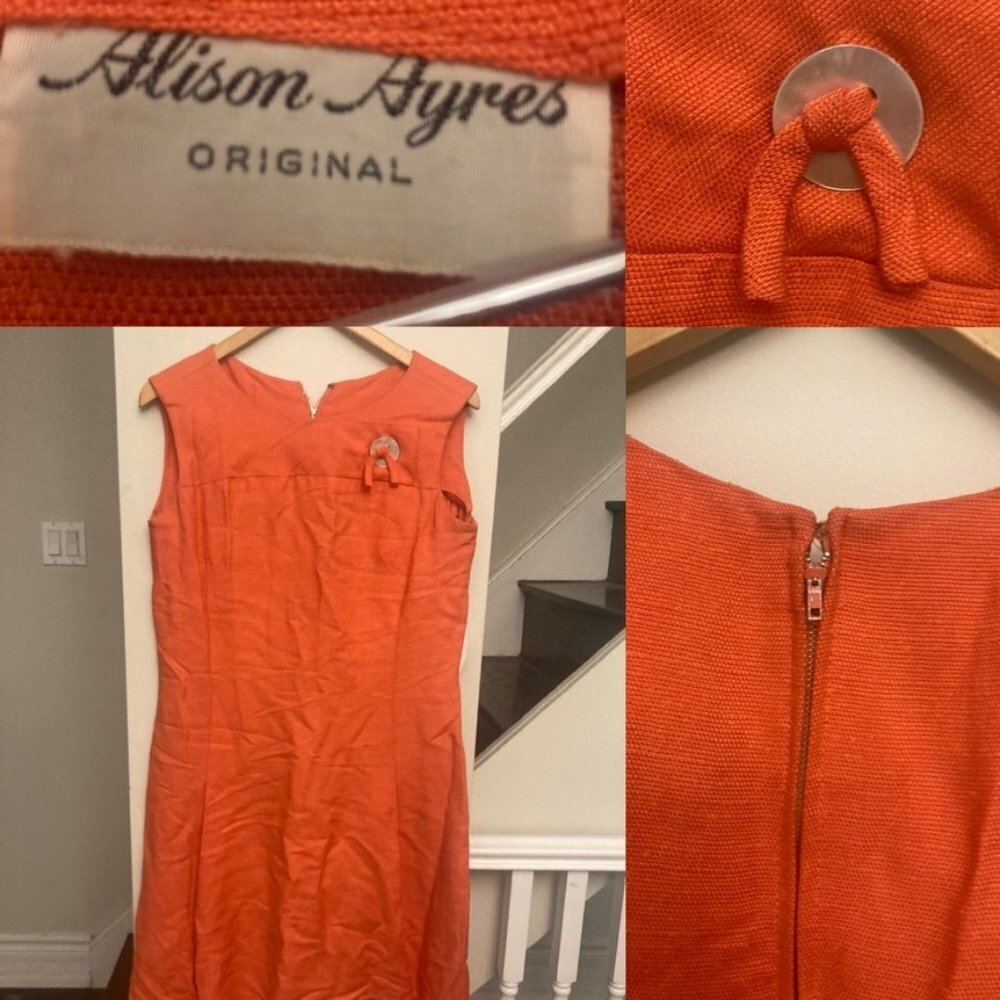 Vintage Alison Ayres Coral Linen Dress—Reserved
